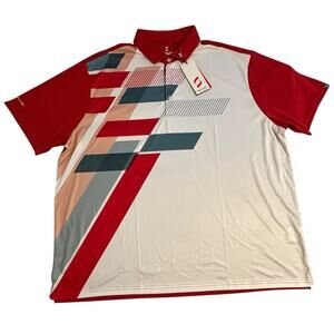 NWT Savalino Red/White Bowling Polo Shirt 3XL